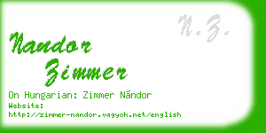 nandor zimmer business card