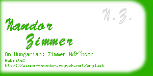 nandor zimmer business card